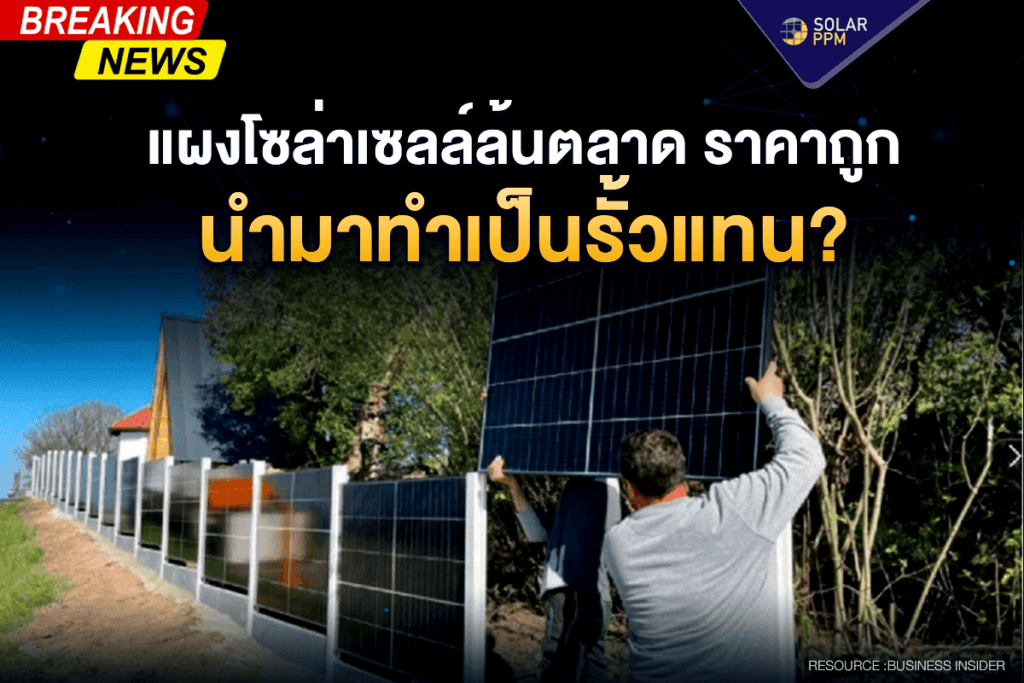 แผงโซล่าเซลล์นำมาทำเป็นรั้วแทน
